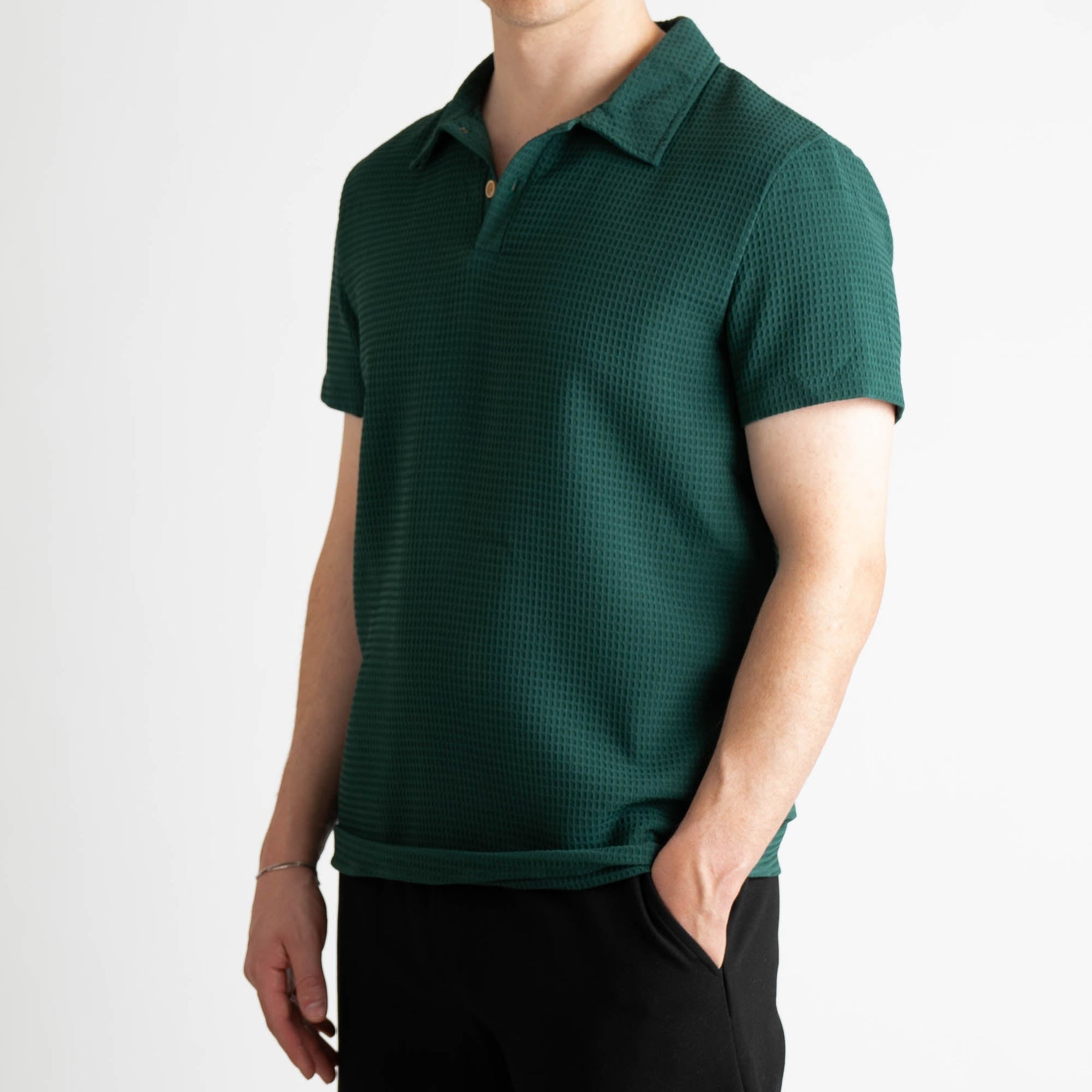 Waffle Knit Polo Shirt