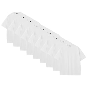 All White 9-Pack - 275GSM Heavy Loose Fit T-Shirt