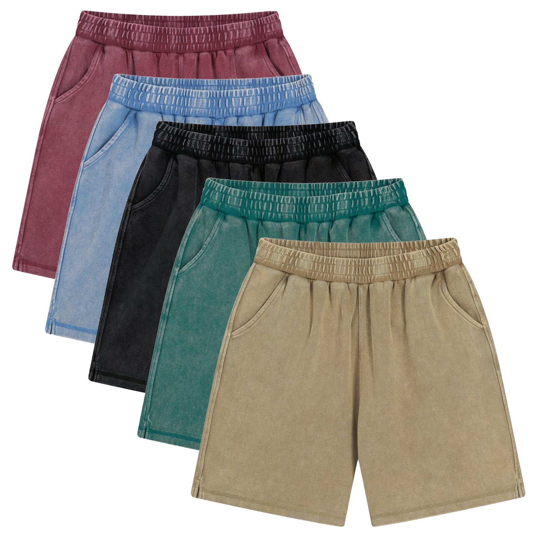 5-Pack – 400GSM Vintage Washed Shorts