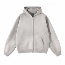 Loose Fit Washed Zip Up Hoodie